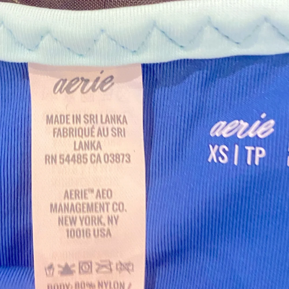 NWT Aerie Bikini Bottoms XS | Blue + Lime Trim | $24.95 MSRP - Picture 3 of 5